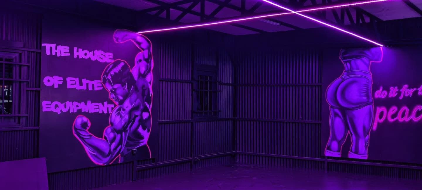 UV mural reading The House of Elite Equipment
